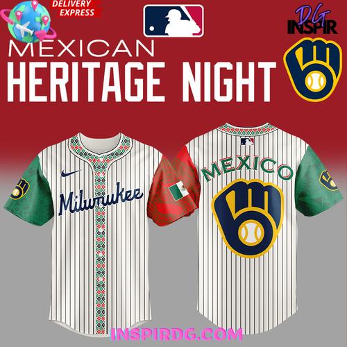 Milwaukee Brewers 2025 Mexican Heritage Night Striped Special Jersey Milwaukee Brewers 2025 Mexican Heritage Night Striped Special Jersey