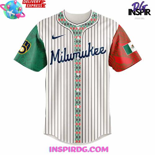 Milwaukee Brewers 2025 Mexican Heritage Night Striped Special Jersey Milwaukee Brewers 2025 Mexican Heritage Night Striped Special Jersey