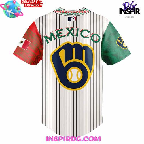 Milwaukee Brewers 2025 Mexican Heritage Night Striped Special Jersey Milwaukee Brewers 2025 Mexican Heritage Night Striped Special Jersey