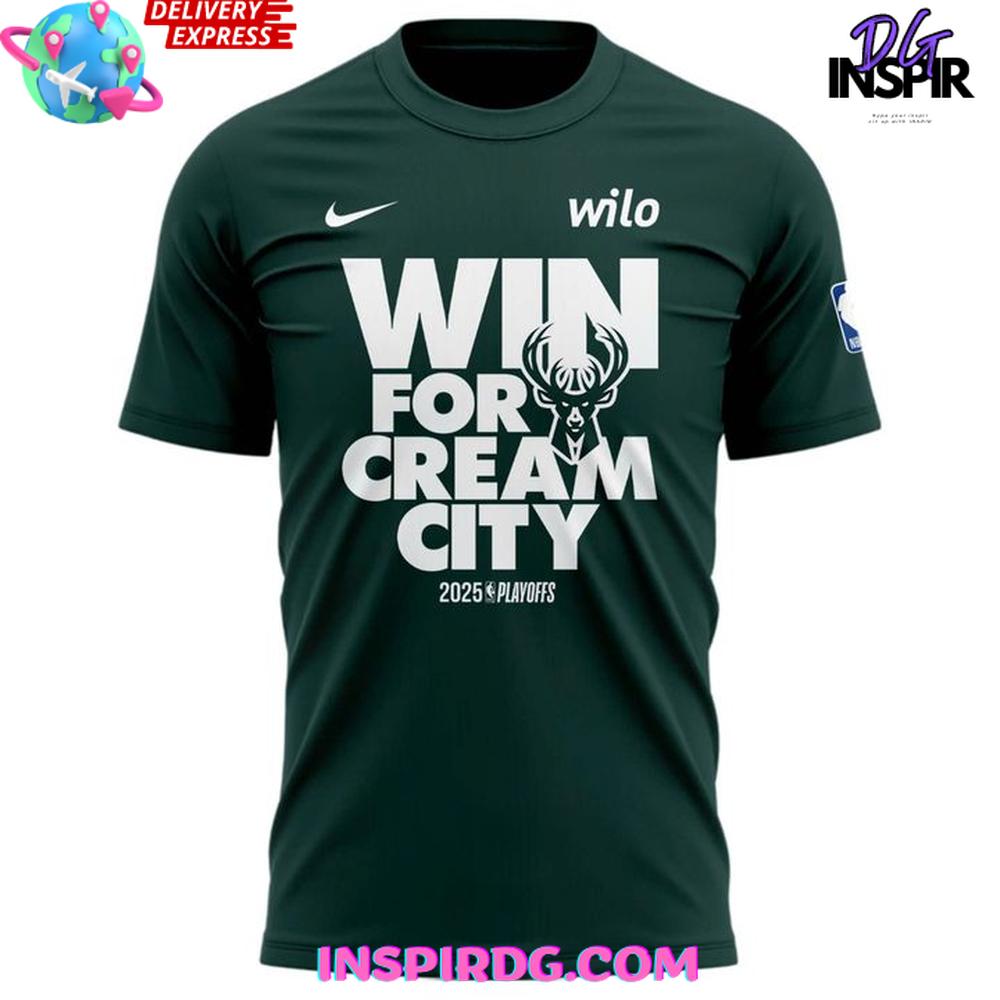 Milwaukee Bucks Win For Cream City 2025 NBA Playoffs T-Shirt Milwaukee Bucks Win For Cream City 2025 NBA Playoffs T-Shirt