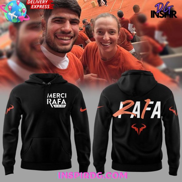 Offical Rafael Nadal Roland Garros Merci Rafa 2025 Black Hoodie