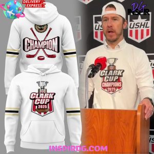 Muskegon Lumberjacks 2025 USHL Clark Cup Performance White Hoodie