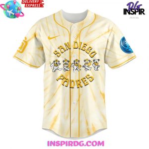 San Diego Padres x Grateful Dead Dancing Bear Gold Baseball Jersey