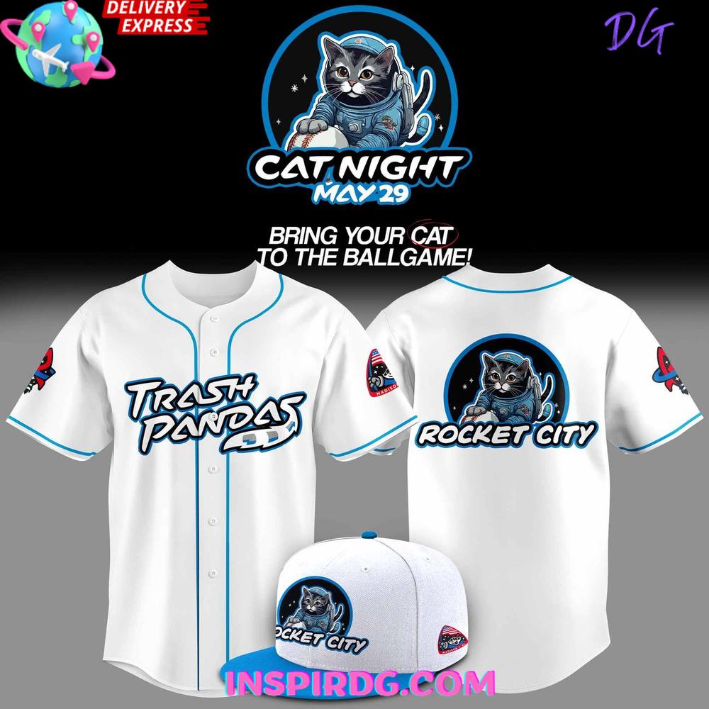 Rocket City Trash Pandas 2025 Cat Night Special Baseball Jersey Rocket City Trash Pandas 2025 Cat Night Special Baseball Jersey
