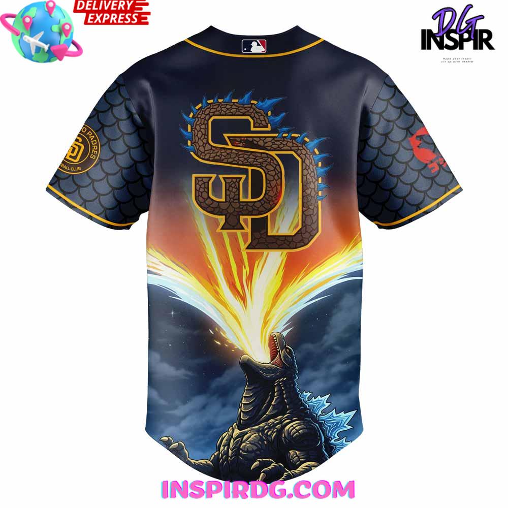 San Diego Padres x Godzilla Special Edition Baseball Jersey San Diego Padres x Godzilla Special Edition Baseball Jersey
