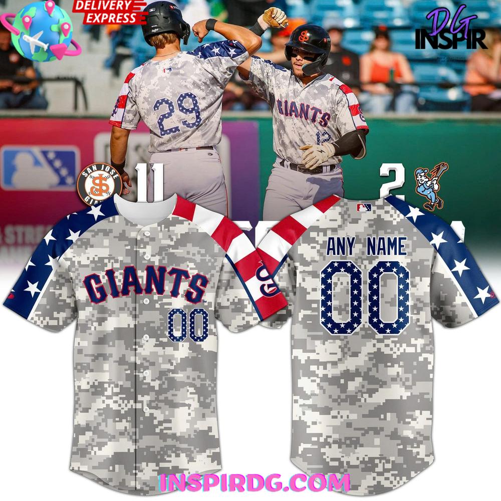 San Jose Giants Military Appreciation 2025 Baseball Jersey San Jose Giants Military Appreciation 2025 Baseball Jersey