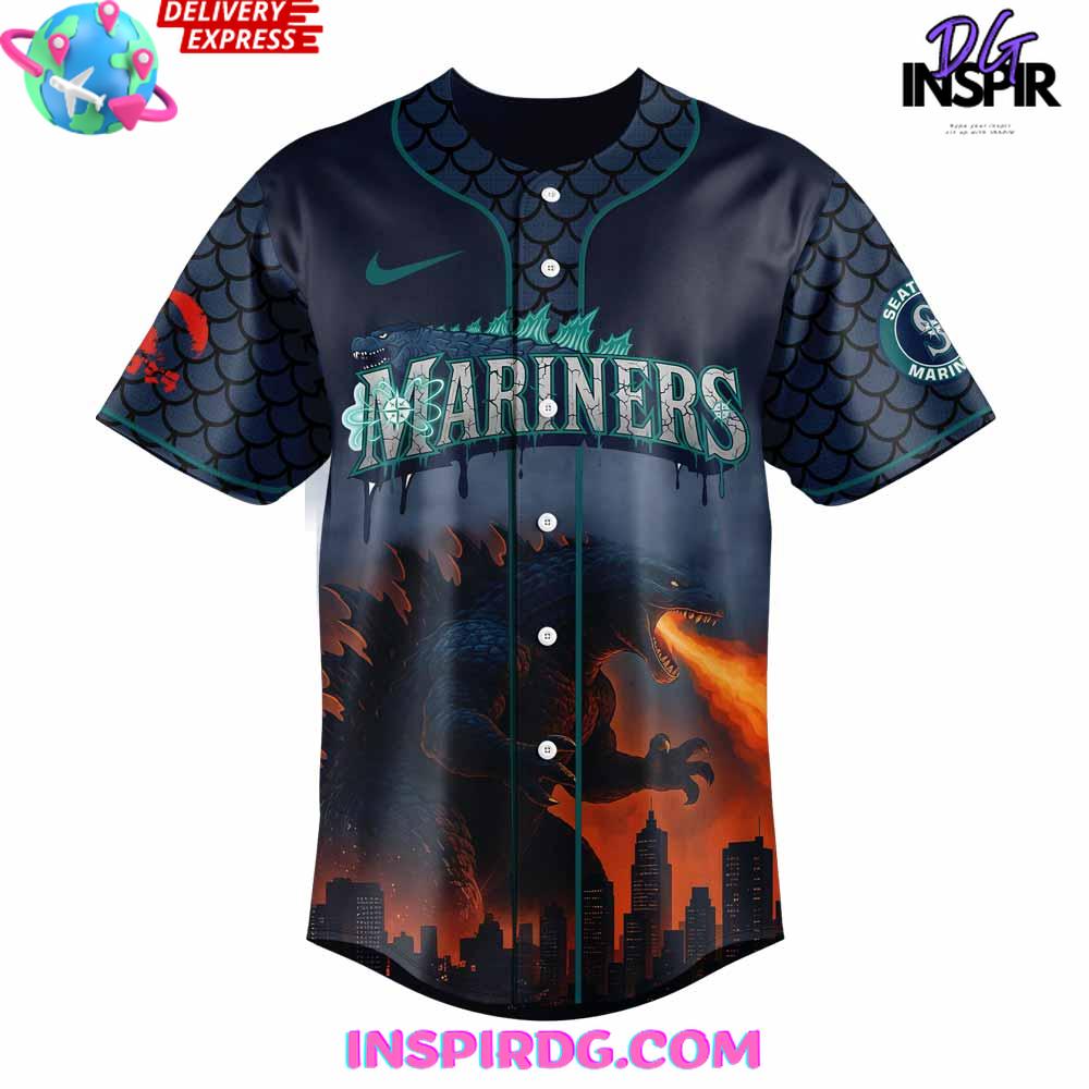 Seattle Mariners x Godzilla Special Edition Baseball Jersey Seattle Mariners x Godzilla Special Edition Baseball Jersey