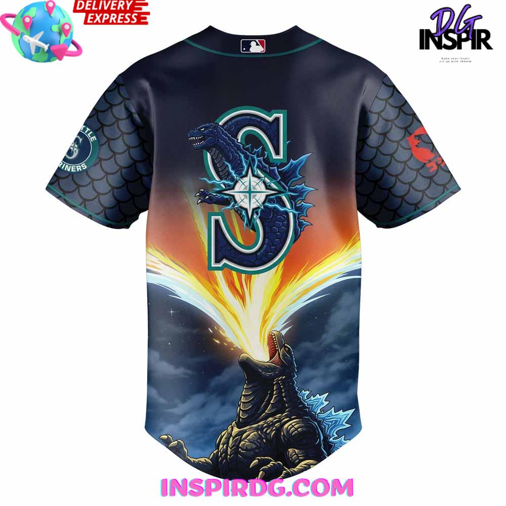 Seattle Mariners x Godzilla Special Edition Baseball Jersey Seattle Mariners x Godzilla Special Edition Baseball Jersey