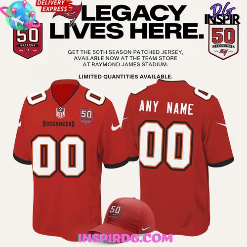 Tampa Bay Buccaneers Celebrate The Legacy of 50 Seasons Red Football Jersey Tampa Bay Buccaneers Celebrate The Legacy of 50 Seasons Red Football Jersey