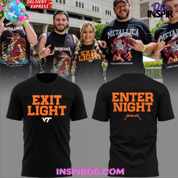 Virginia Tech x Metallica M72 Tour 2025 Exit Light Enter Night Hoodie
