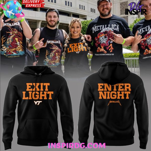 Virginia Tech x Metallica M72 Tour 2025 Exit Light Enter Night Hoodie