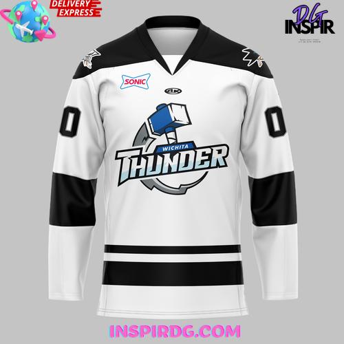 Wichita Thunder New Uniforms 2024-25 White Hockey Jersey Wichita Thunder New Uniforms 2024-25 White Hockey Jersey