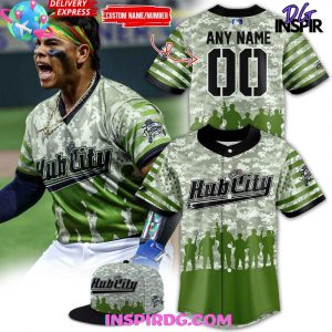 Hub City Spartanburgers Military Appreciation 2025 Camo Baseball Jersey
