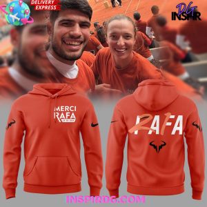 Offical Rafael Nadal Roland Garros Merci Rafa 2025 Orange Hoodie