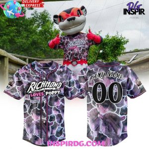 Richmond Flying Squirrels Loves Poppy Special Baseball Jersey