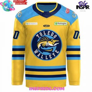 Toledo Walleye New Uniform 2025 Yellow Hockey Jersey