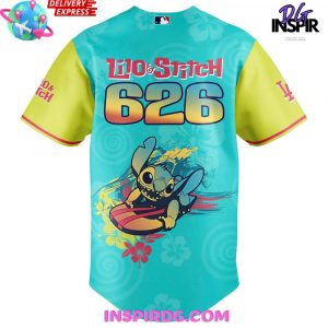 Los Angeles Dodgers x Lilo Stitch Experiment 626 Baseball Jersey 3