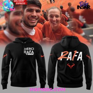 Offical Rafael Nadal Roland Garros Merci Rafa 2025 Black Hoodie