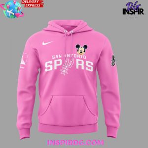 San Antonio Spurs Mickey Mouse 2025 Pink Hoodie