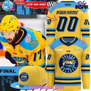 Toledo Walleye New Uniform 2025 Yellow Hockey Jersey