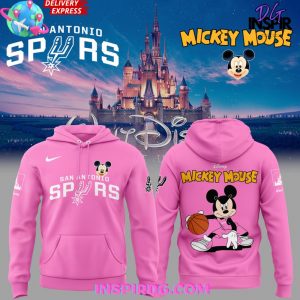 San Antonio Spurs Mickey Mouse 2025 Pink Hoodie