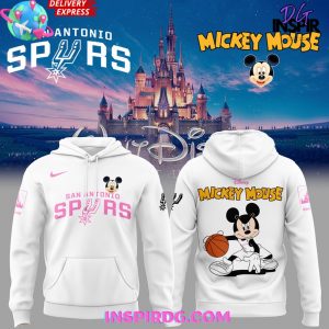 San Antonio Spurs Mickey Mouse 2025 White Hoodie