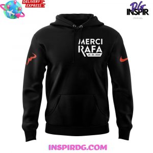 Offical Rafael Nadal Roland Garros Merci Rafa 2025 Black Hoodie