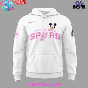 San Antonio Spurs Mickey Mouse 2025 White Hoodie