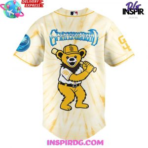 San Diego Padres x Grateful Dead Dancing Bear Gold Baseball Jersey 3