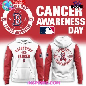 Boston Red Sox Strike Out 2025 Cancer Awareness Hoodie