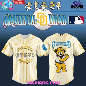 San Diego Padres x Grateful Dead Dancing Bear Gold Baseball Jersey
