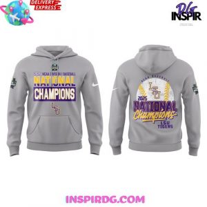 LSU Tigers 2025 NCAA Baseball National Champions Gray Hoodie