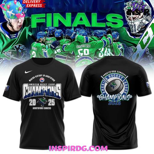Abbotsford Canucks 2025 AHL Champions Black T-shirt