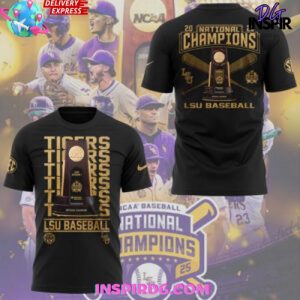 LSU Tigers 2025 NCAA Baseball National Champions Black Edition T-Shirt