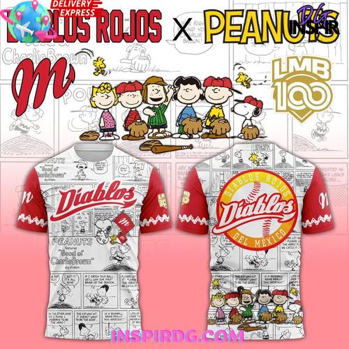 Diablos Rojos x Peanuts Comic Edition Baseball Jersey 