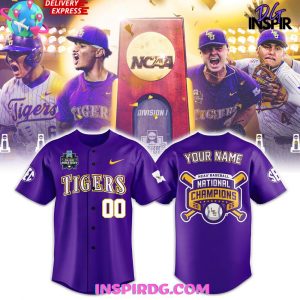 2025 LSU Tigers NCAA Men’s College World Series Champions Baseball Jersey