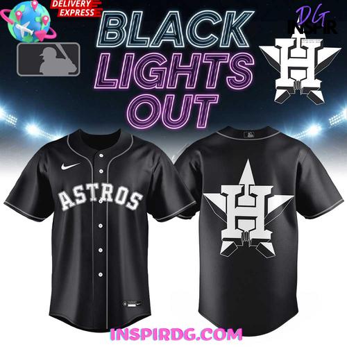 Houston Astros Black Lights Out Limited Edition Baseball Jersey 