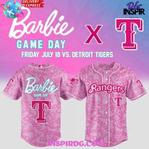 Texas Rangers Barbie Game Day 2025 Pink Jersey