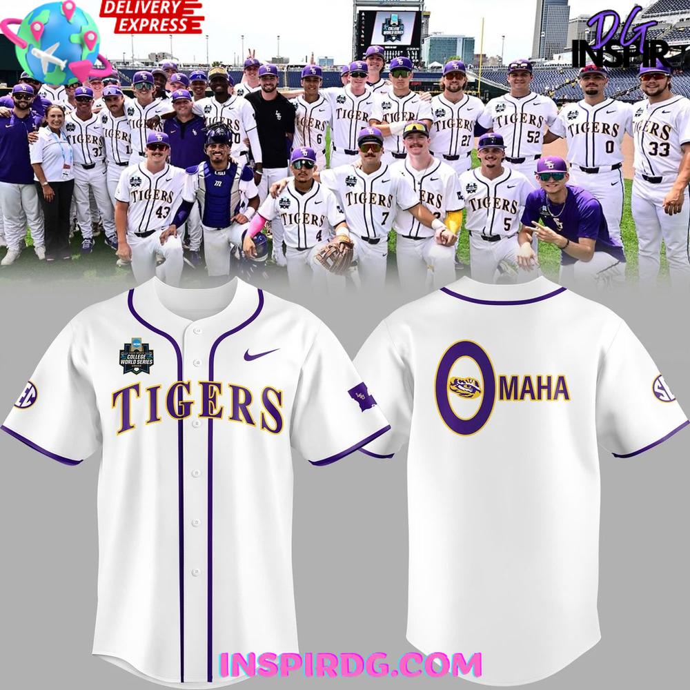 Omaha Men's College World Series OSU Tigers Baseball Jersey Omaha Men's College World Series OSU Tigers Baseball Jersey