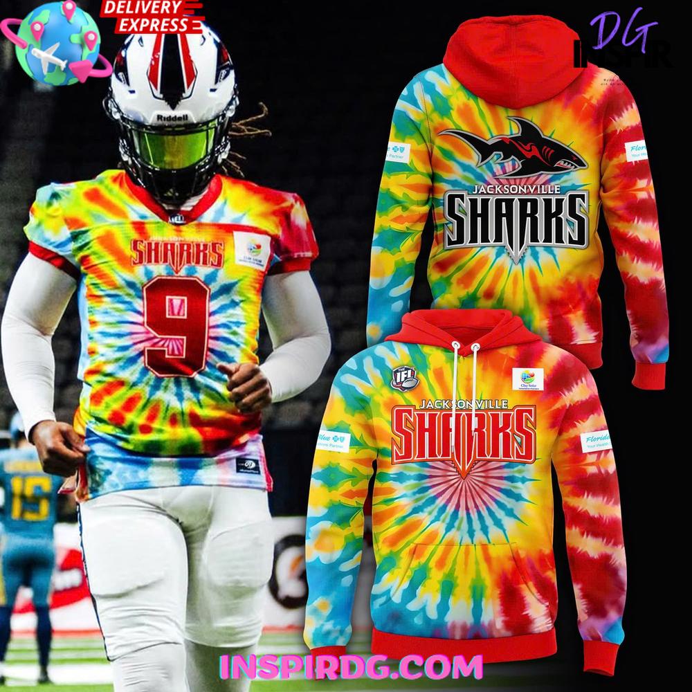Jacksonville Sharks Tie-Dye 2025 Hoodie