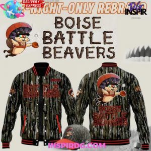Boise Battle Beavers One-Night-Only Camo Limited Varsity Jacket