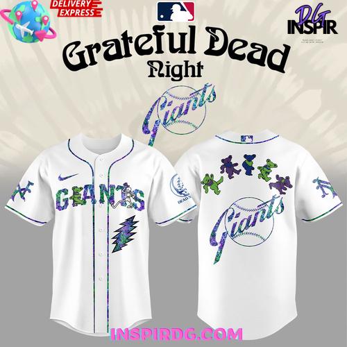 San Francisco Giants x Grateful Dead Dancing Bears Night Baseball Jersey San Francisco Giants x Grateful Dead Dancing Bears Night Baseball Jersey