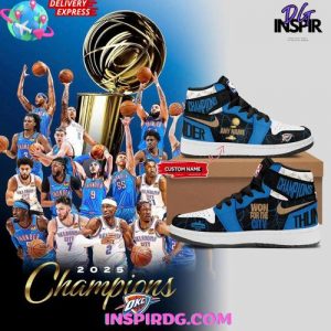 OKC Thunder 2025 NBA Champs Personalized Hightop Canvas Shoes