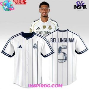 Real Madrid Bellingham #5 Pinstripe Edition Baseball Jersey