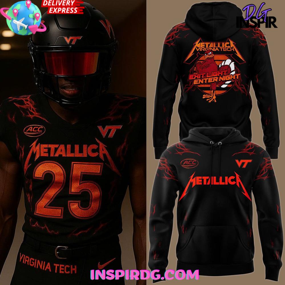 Virginia Tech Hokies x Metallica 2025 Hoodie Virginia Tech Hokies x Metallica 2025 Hoodie