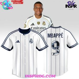 Real Madrid Mbappé #9 Pinstripe Special Baseball Jersey
