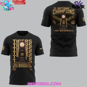 LSU Tigers 2025 NCAA Baseball National Champions Black Edition T-Shirt