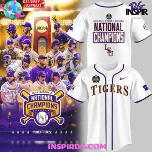 LSU Tigers 2025 National Champions White Edition Baseball Jersey