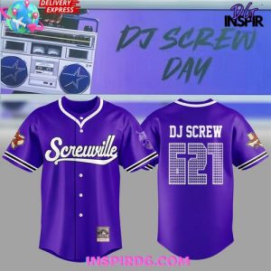 DJ Screw Screwville 621 Purple Baseball Edition Baseball Jersey