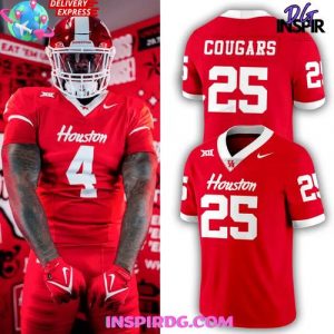 Houston Cougars 2025 Official Red Edition Football Jersey